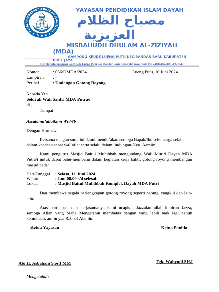 undangan gotong royong | PDF