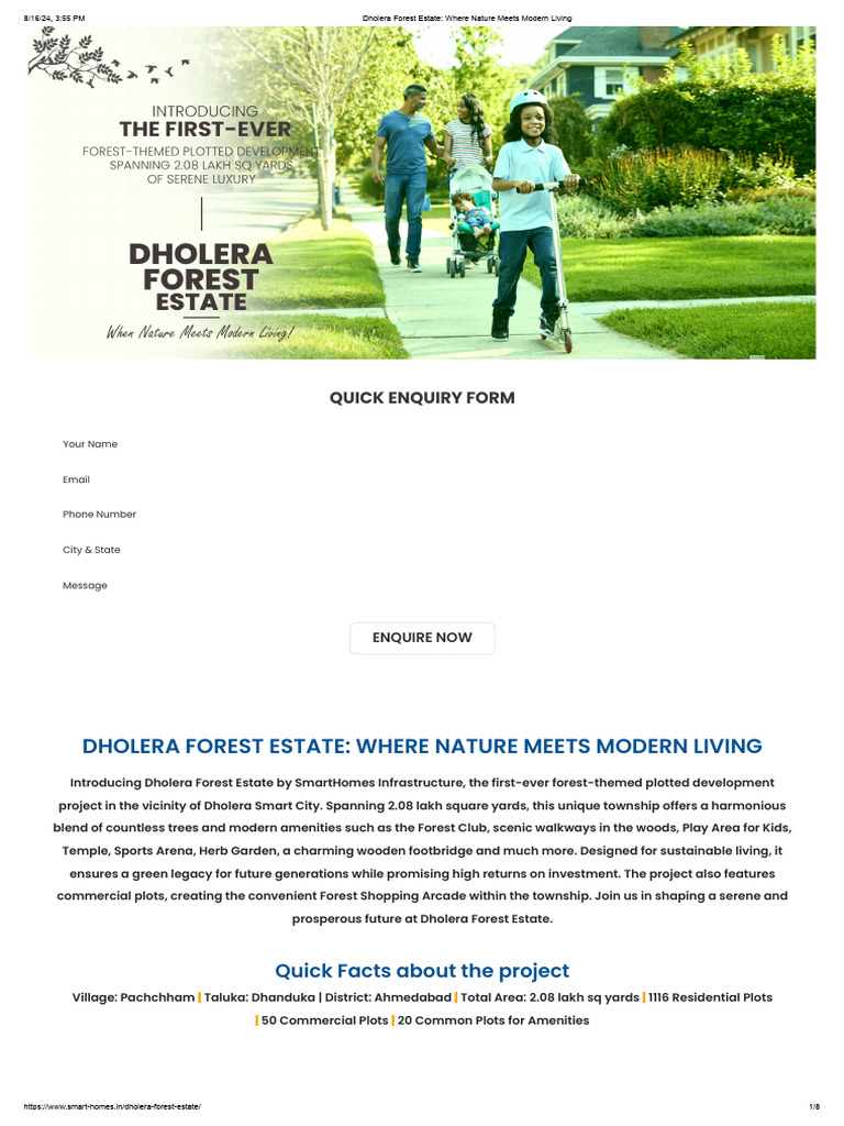 Fresh Look at Dholera Forest Estate Where Nature Meets Modern Living