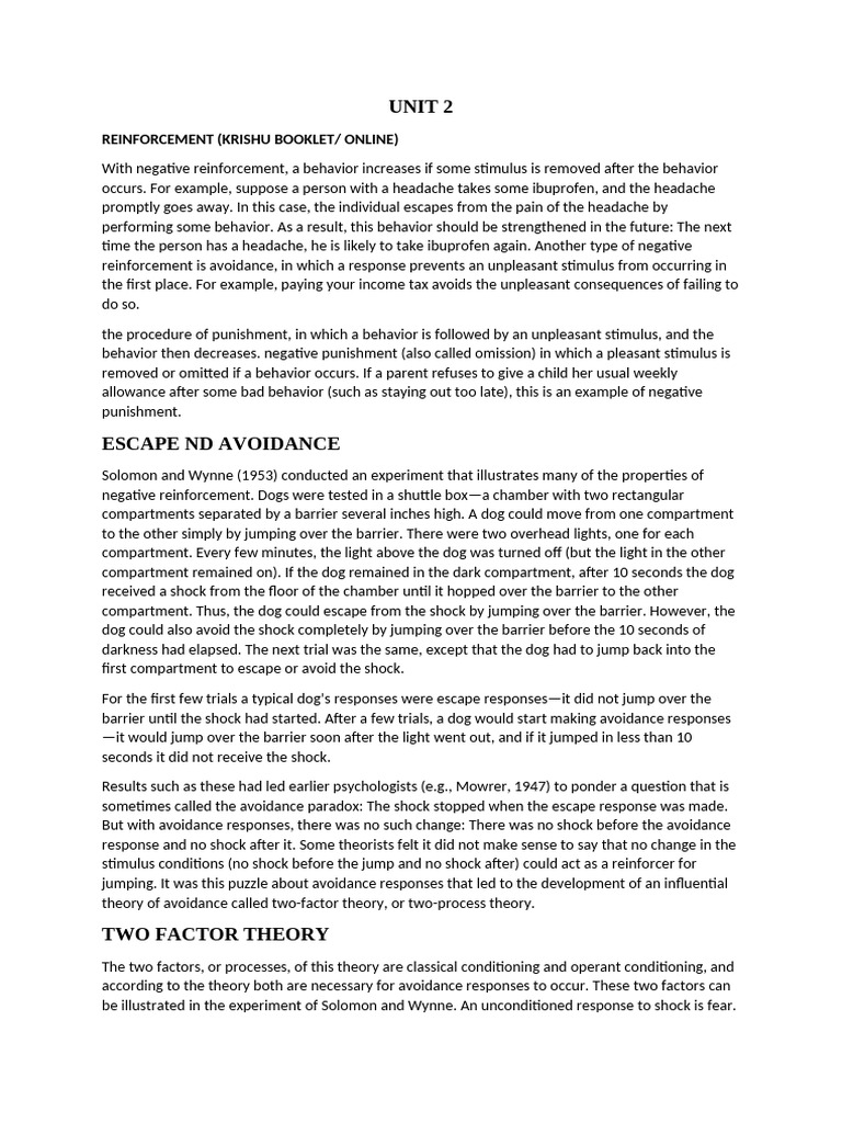 Unit 2 Operant Conditioning | PDF