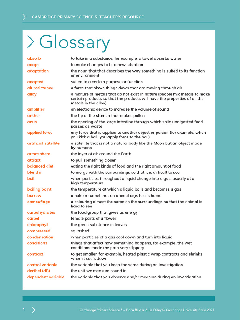 P Science 5 Glossary | PDF