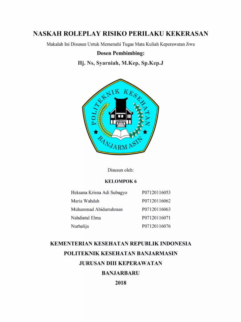Roleplay Risiko Perilaku Kekerasan Pdf Pdf