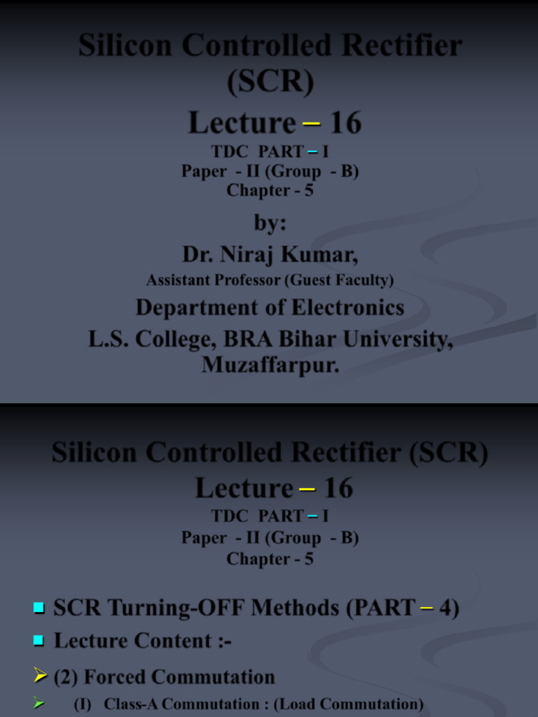 SCR Forced Commutation Techniques | PDF | Electrical Network | Science ...