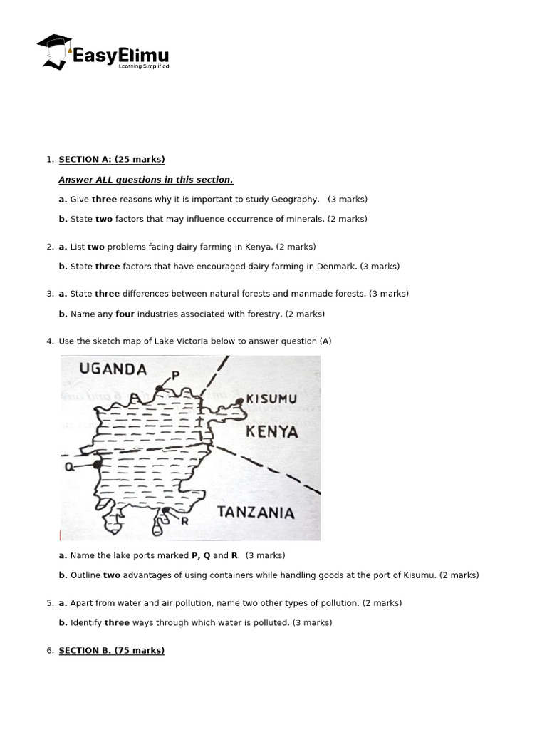 Geography Paper 2 - KCSE Predictions 2024 Set 2-1261 | PDF