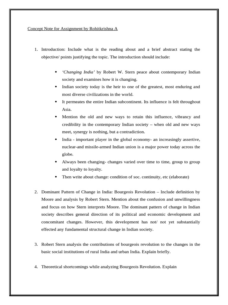Concept Note For SOI Assignment | PDF