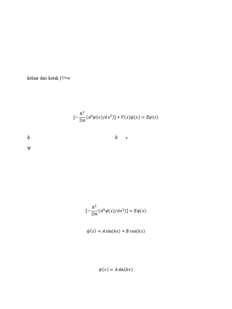 Particle In A Box 1 Dimention Pdf Pdf