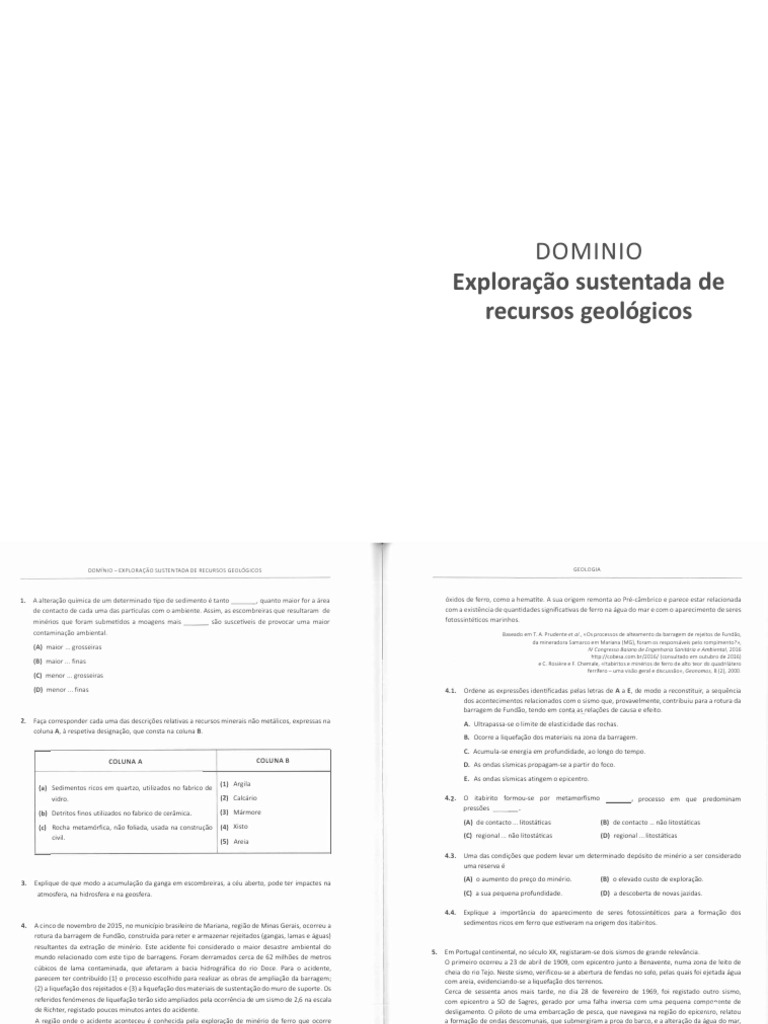 2.7 - Exploração Sustentada de Recursos Geológicos | PDF