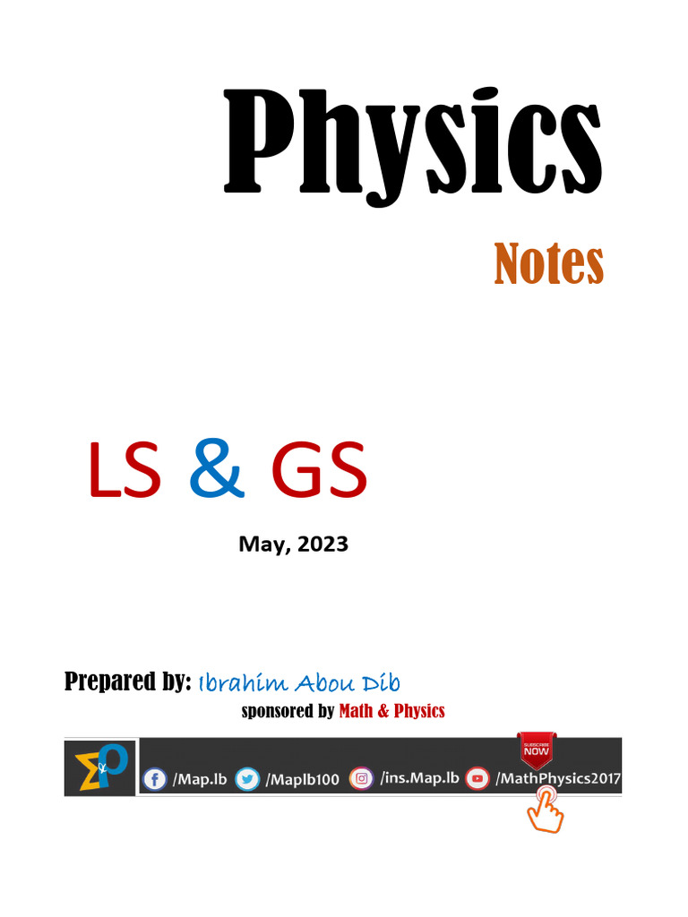 Physics Notes - GLS 23 | PDF