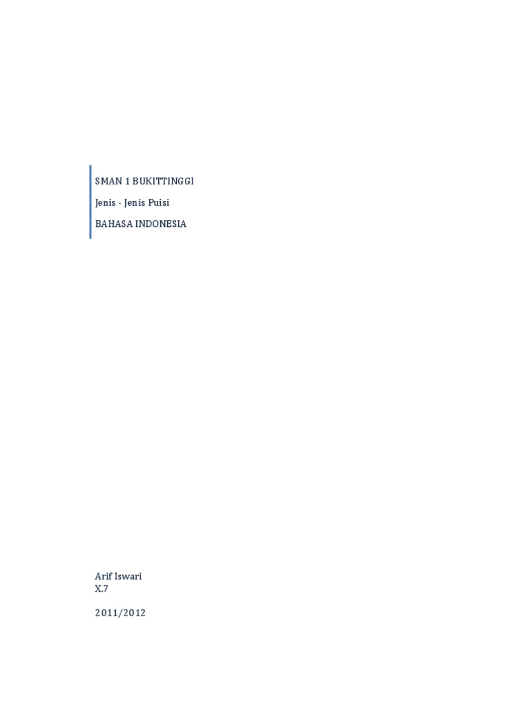 Jenis Puisi Dan Macam Rima