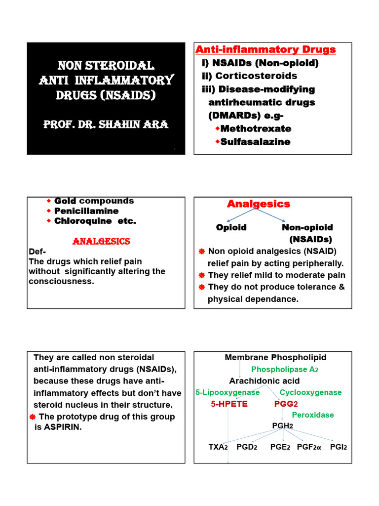 NSAIDs: Overview and Comparison | PDF | Nonsteroidal Anti Inflammatory ...