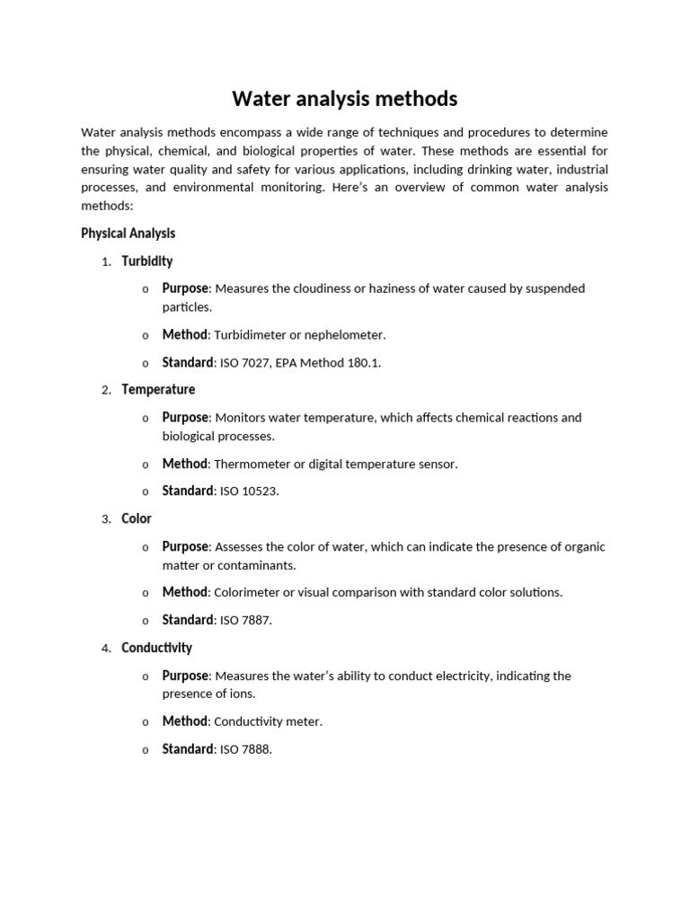 Water Analysis Methods 083014 Pdf
