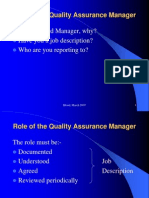 Role of The QA Manager