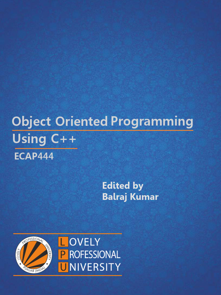 8414 ECAP444 Object Oriented Programming Using C Plus Plus | PDF