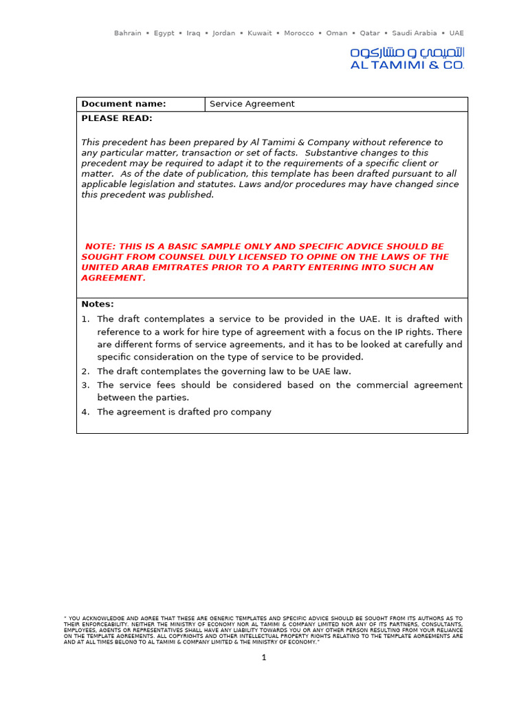 Service Agreement | PDF