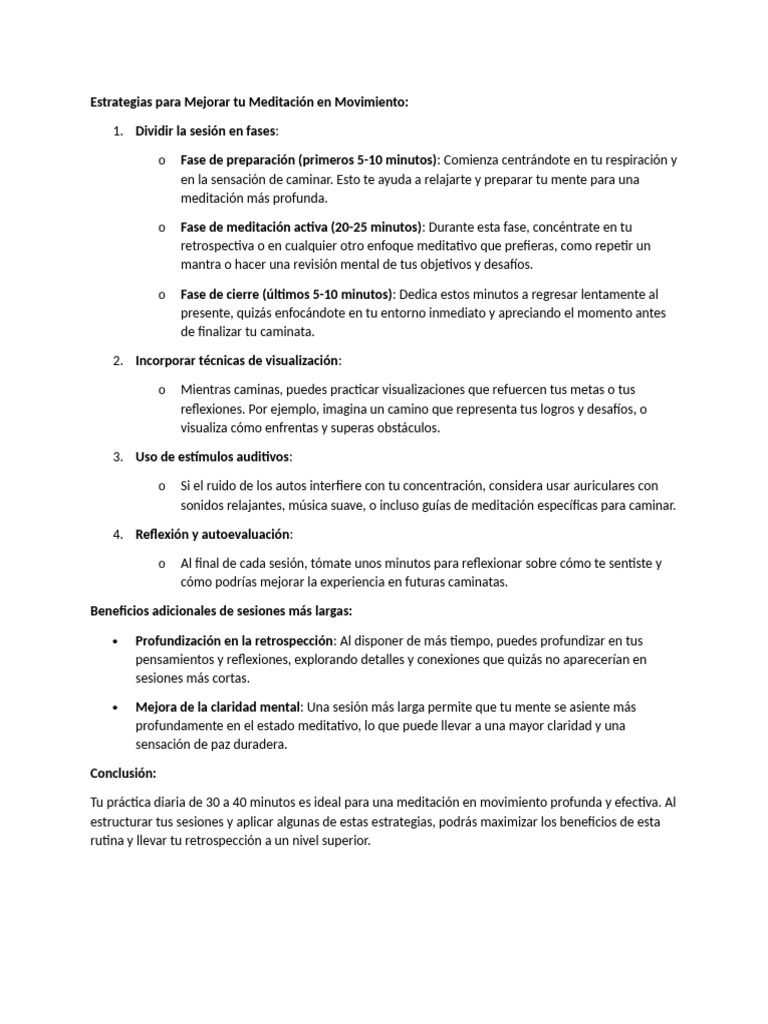 Estrategias para Mejorar Tu Meditación en Movimiento | PDF