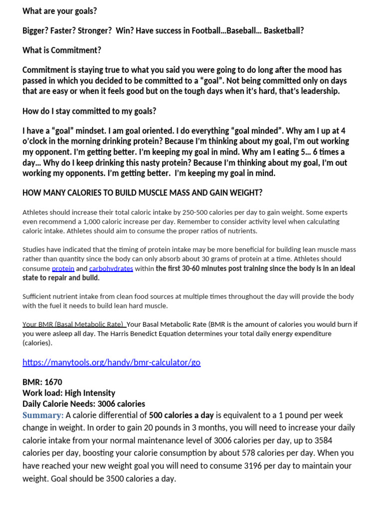 Weight Gain Guide Pdf