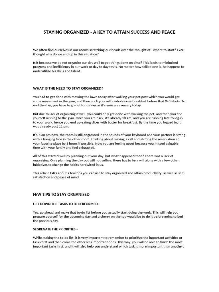 Staying Organized 2 | PDF