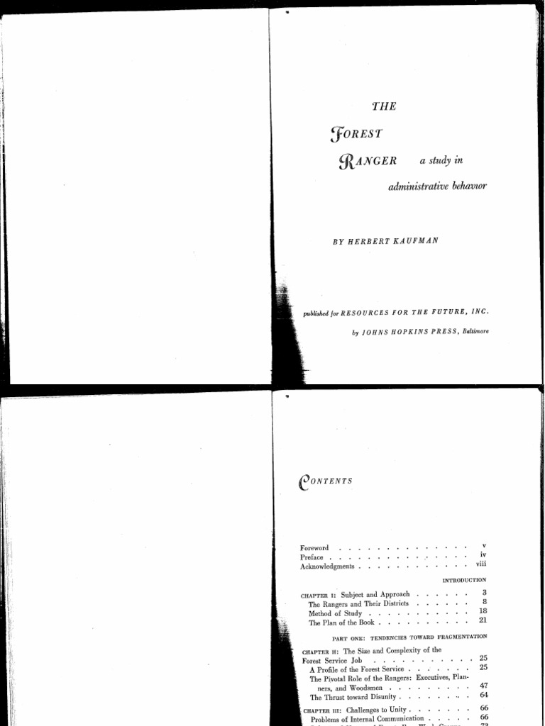 Kaufman (1960) The Forest Ranger, A Study in Administrative Behavior ...