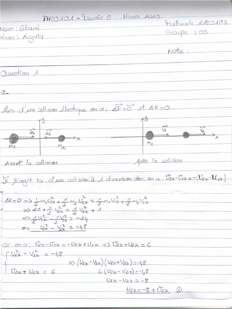 Physique Devoir 5 | PDF