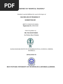 Report On Hospital Training
