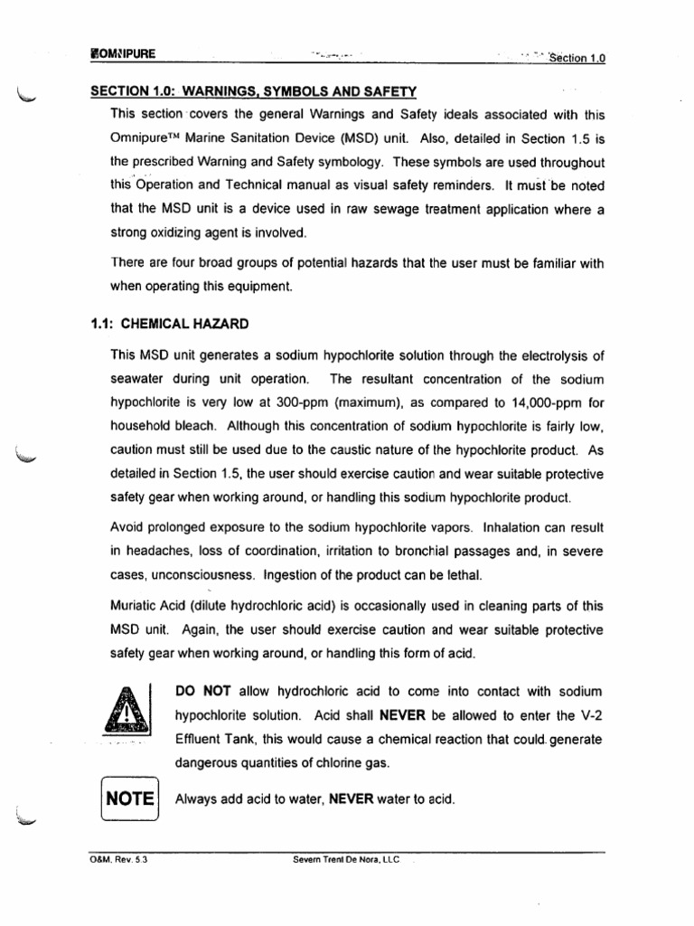 Section 1.0 Warnings | PDF