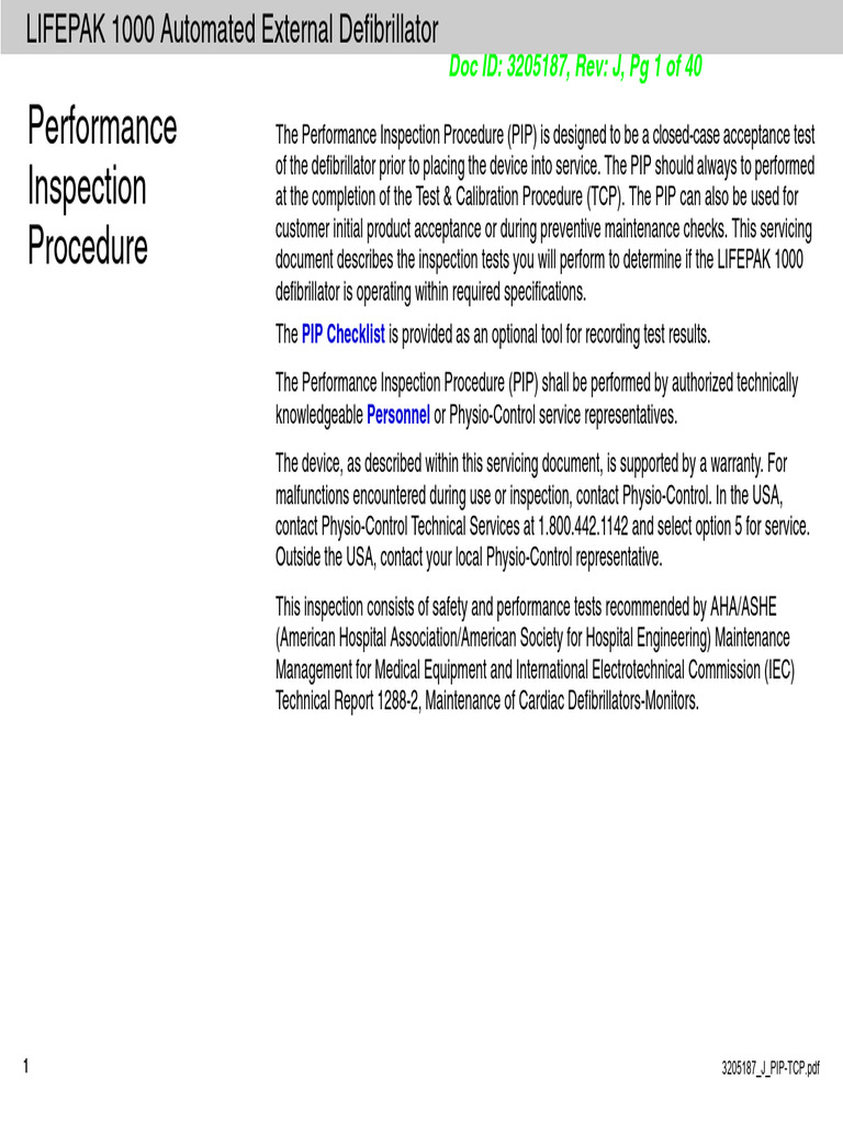 LIFEPAK LP1000 Service Manuls | PDF