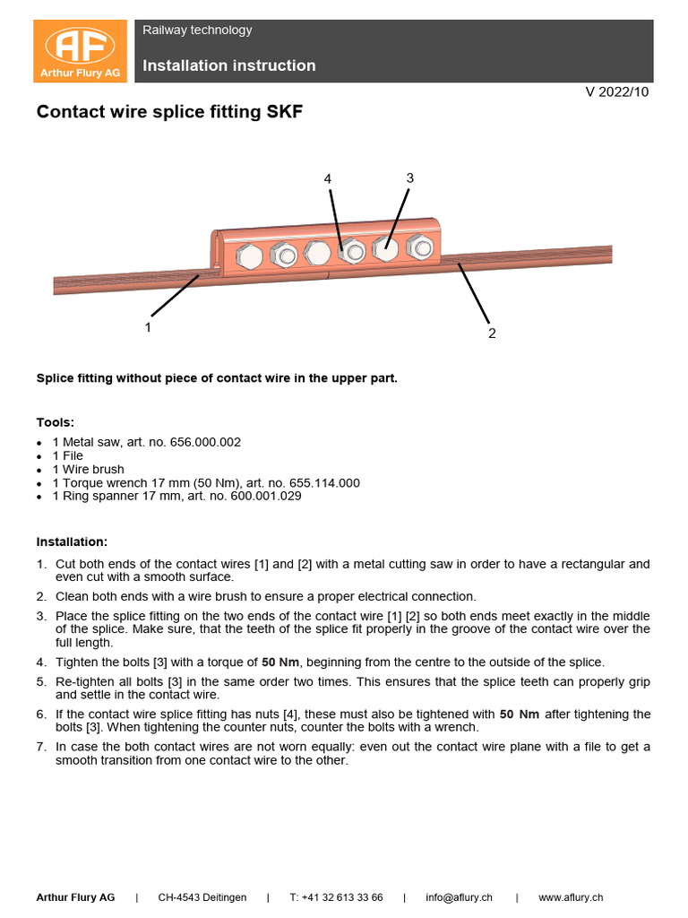 Contact Wire Instalation Guide | PDF