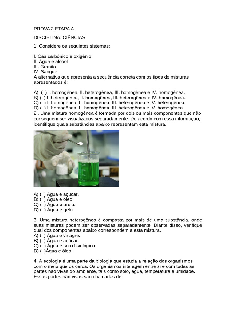 Prova 3 Etapa A | PDF