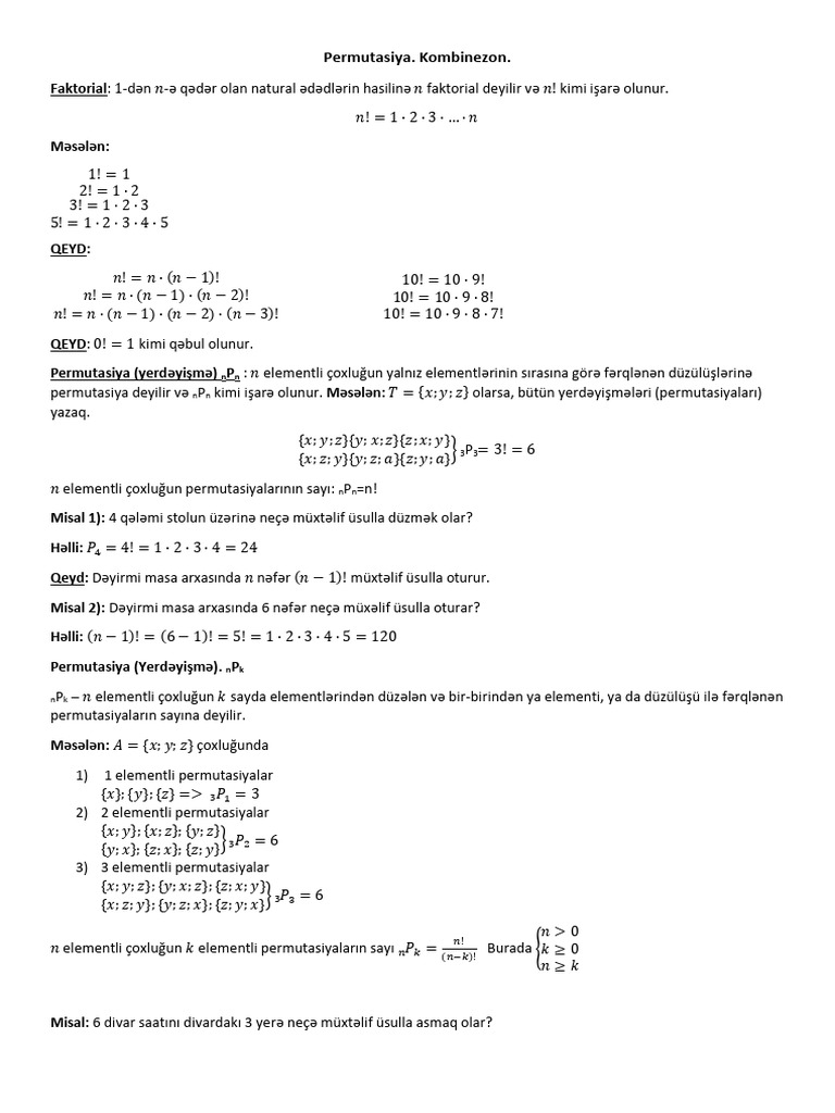 Permutasiya Kombinezon | PDF
