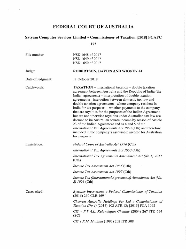 Decision International Taxation - ATO | PDF