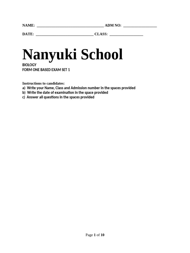 Biology form 1 based revision pdf