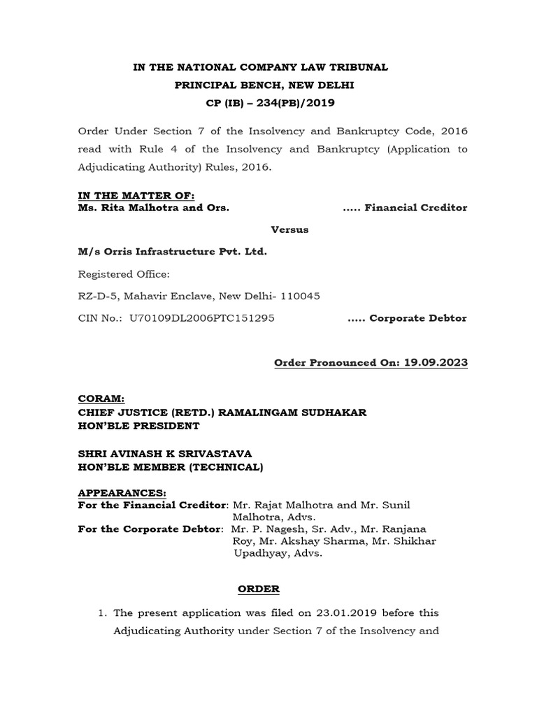 Ms rita malhotra and ors vs ms orris infrastructure pvt ltd pdf