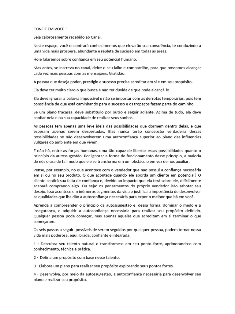 Confie em Você | PDF