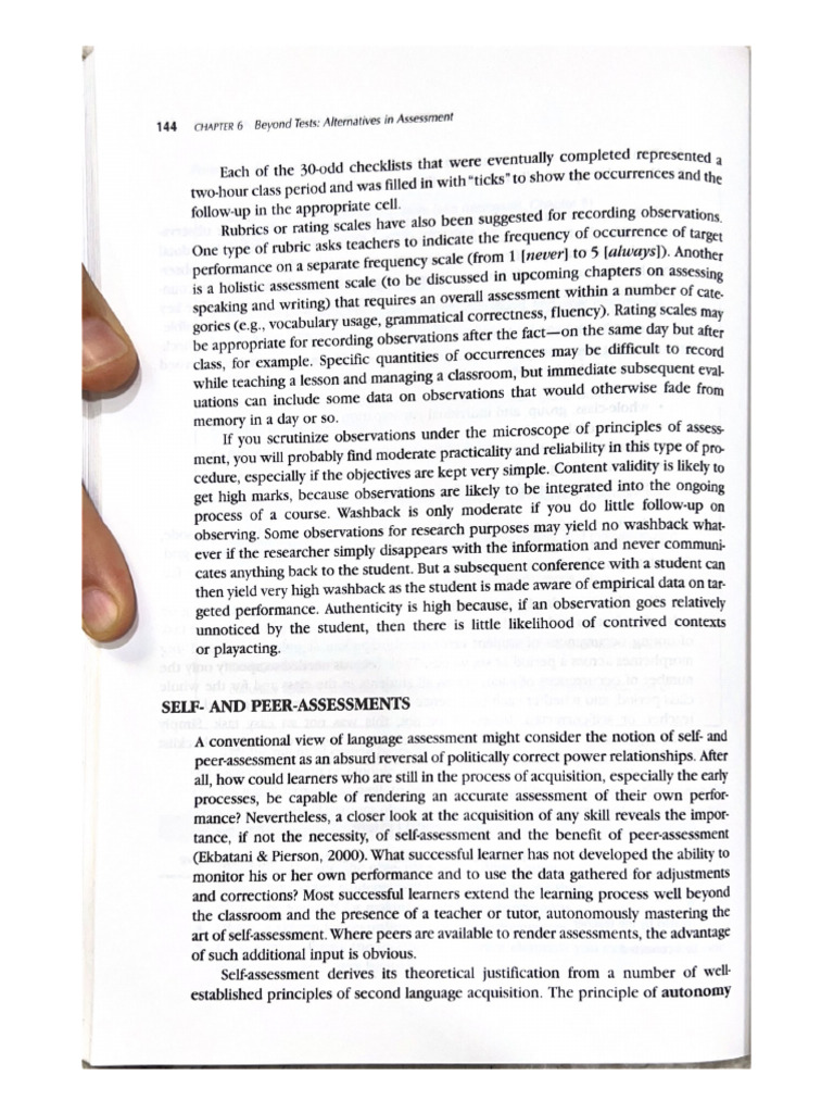 144 CHAPTER 6 Beyond Tests Alternatives in Assessment | PDF