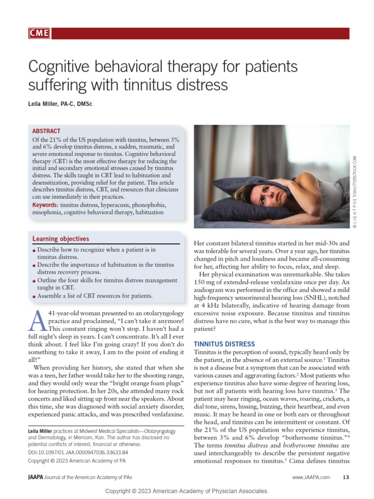Cognitive Behavioral Therapy For Patients.4 | PDF