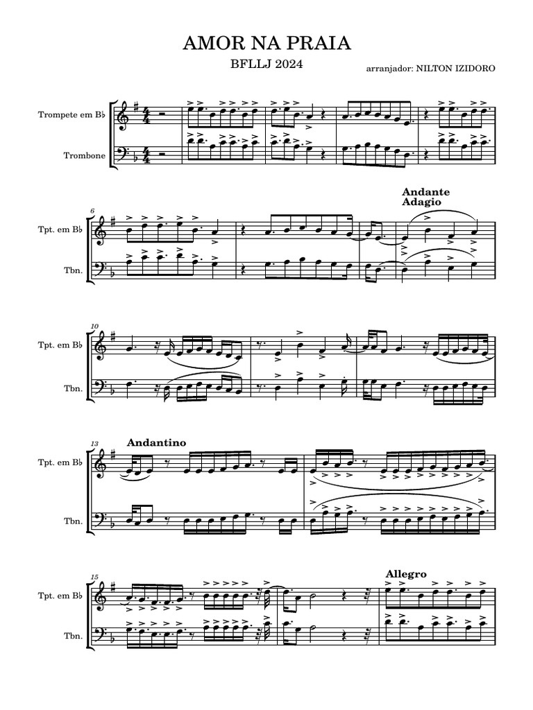 Amor Na Praia | PDF | Musical Forms | Elements Of Music