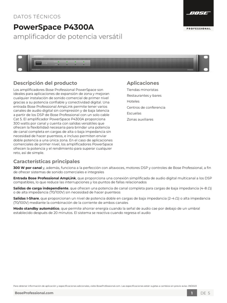 Tds PowerSpace P4300A LTR esMX | PDF