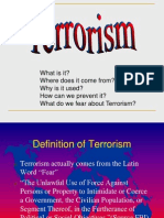 What Is It? Where Does It Come From? Why Is It Used? How Can We Prevent It? What Do We Fear About Terrorism?