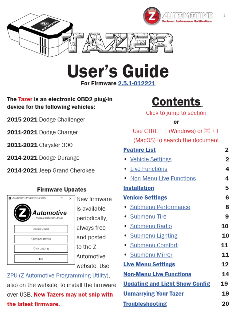 Tazer User Guide 2.5.1 | PDF