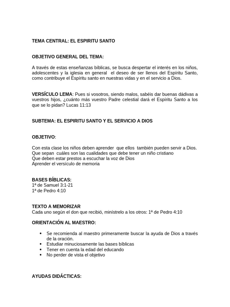 El Espiritu Santo y El Servicio A Dios 3 A 10 | PDF