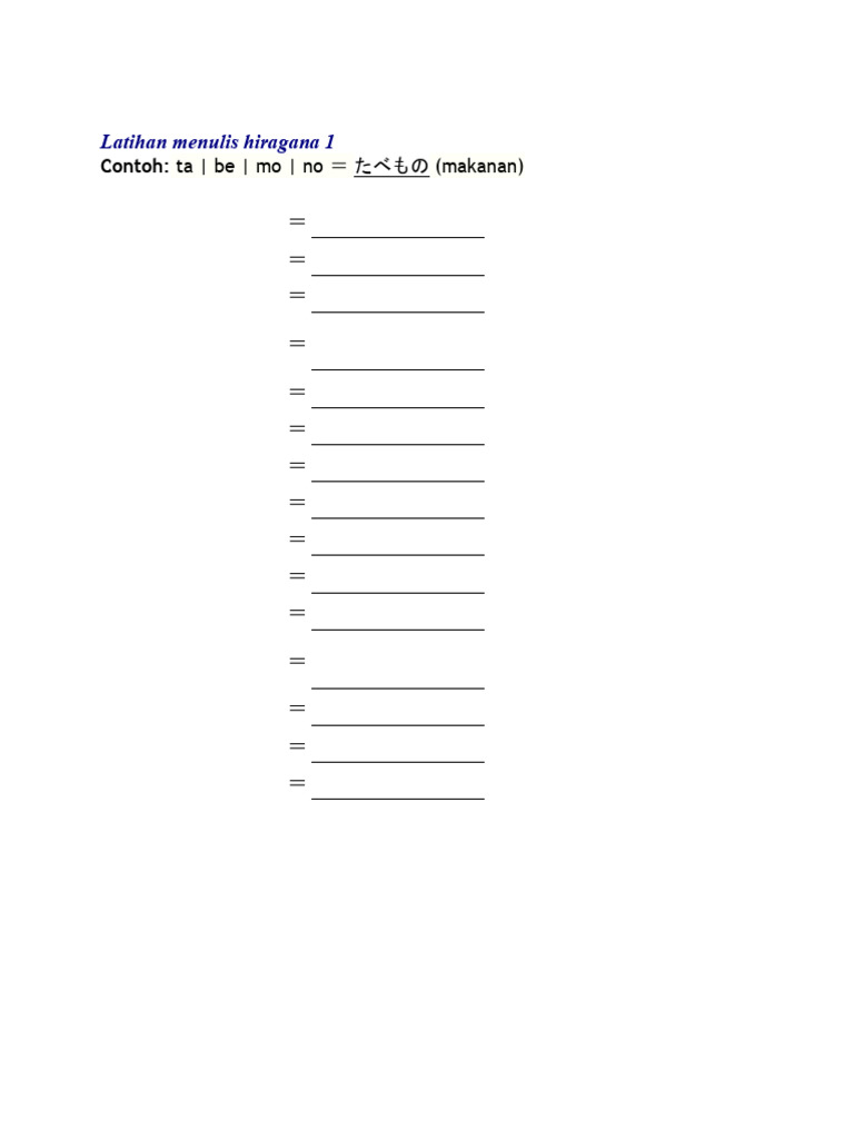 Latihan Menulis Hiragana Pdf
