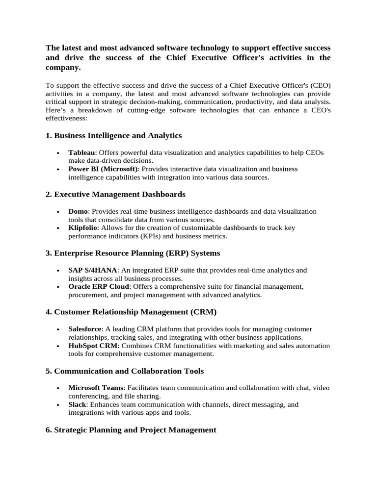 The Latest and Most Advanced Software Technology To Support Effective ...