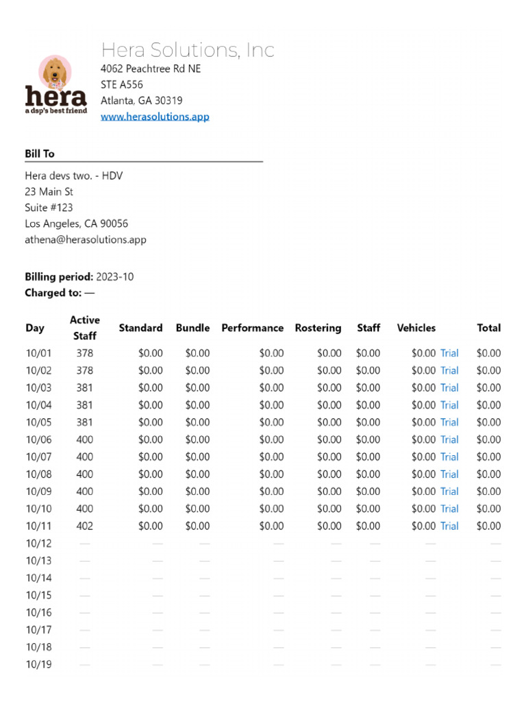 Hera Invoice - 10 - 2023 | PDF