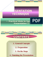 Presentation Technique: Practical Hints To Successful