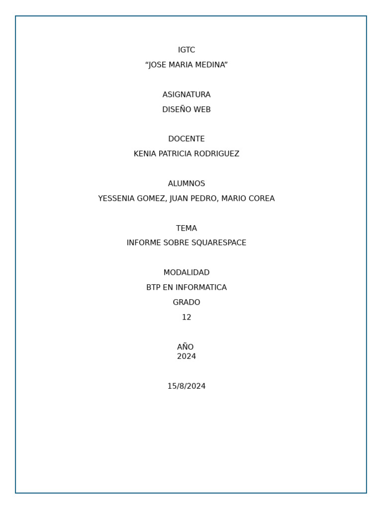 Squarespace Informe | PDF