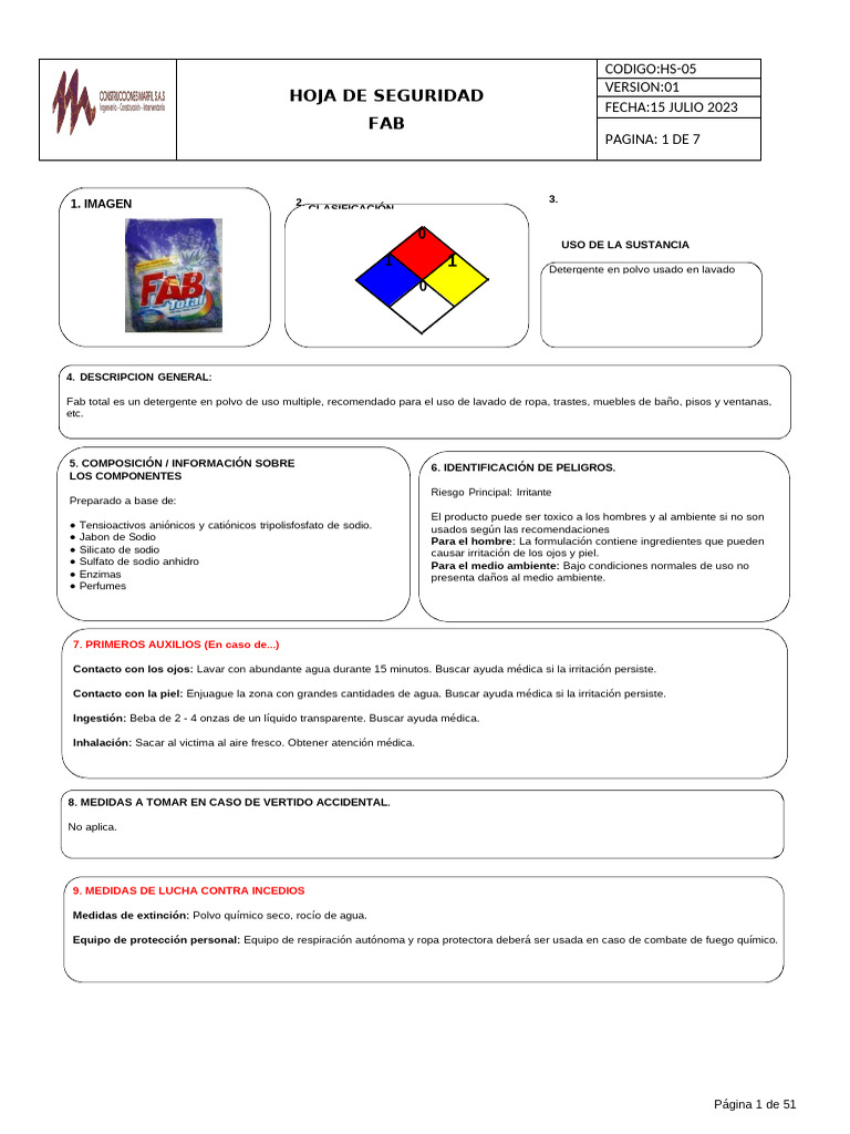 HS-05 Ficha Tecnica Fab | PDF