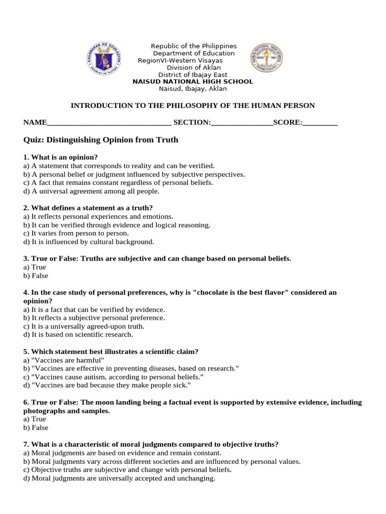 QUESTION ON DIFFERENCE S OF OPINION S visual data 3