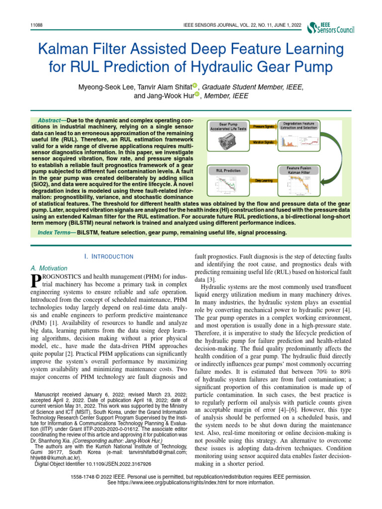 Kalman Filter Assisted Deep Feature Learning For RUL Prediction of ...