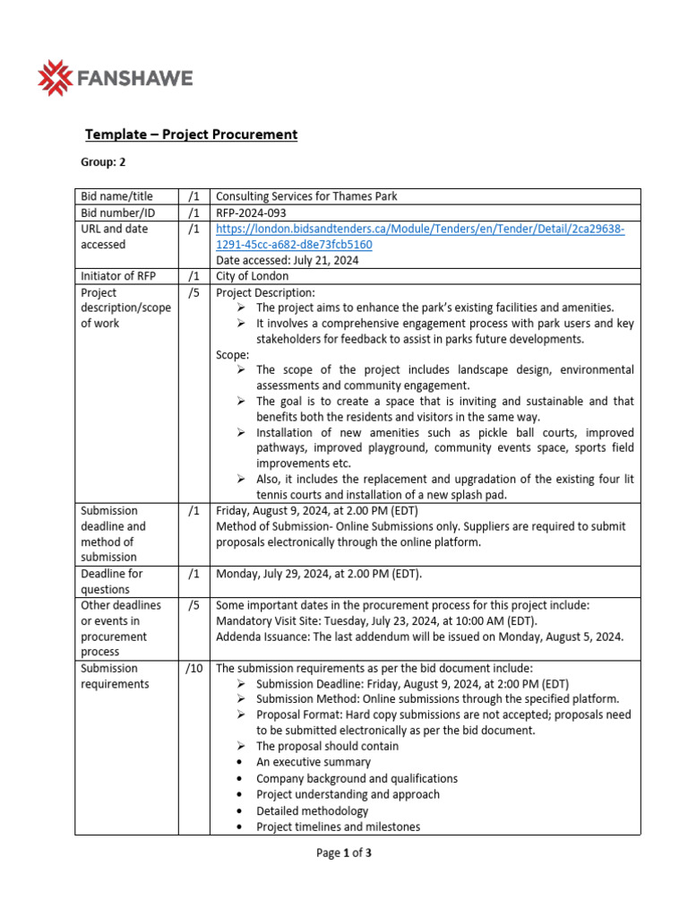 Group Assignment 4 - Project Procurement | PDF