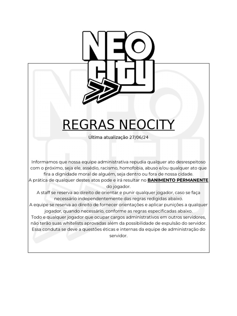 Regras Neocity | PDF
