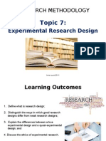 Topic 7 - Experimental Research Design